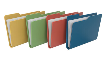 Colorful file folders organized for efficient document management png