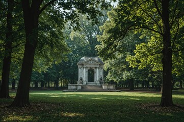 Obraz premium Resting place of a famous author amid lush greenery and natural surroundings