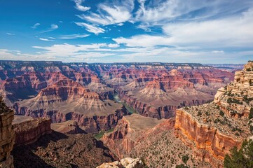 Vibrant landscapes of a vast canyon region