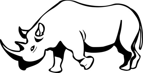 Vector illustration of a rhinoceros, stylized animal graphic for creative design use.