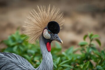 Stunning Close-Up of a Majestic Crowned Crane