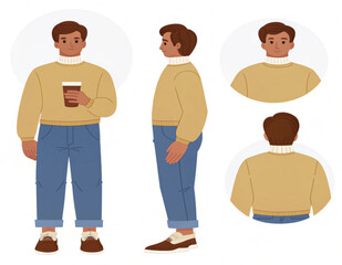 Fototapeta premium Casual young man holding coffee cup