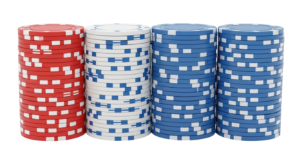 Isolated Poker Chips Stack