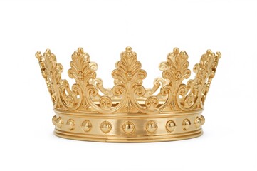 Royal golden crown isolated on white background