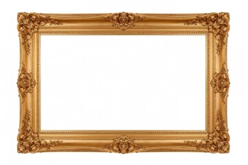 Antique golden border set against a white backdrop