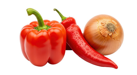 Isolated Peppers with Onion