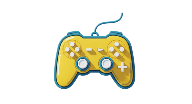 Isolated Yellow Game Controller