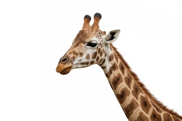 Obraz premium Tall-necked giraffe from the safari animal set on a white backdrop