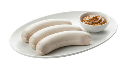 Isolated Sausages and Mustard