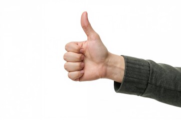 Woman's hand making a thumbs-down gesture against a white backdrop. Unfavorable hand symbol. Finger pointing downward. 3D stylish collage in a trendy magazine aesthetic. Modern artwork. Sleek design.