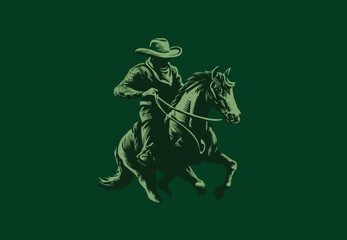 cowboy with hat vector art