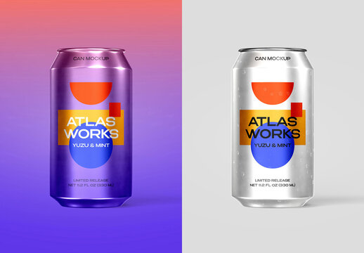 Glossy 330ML Can Mockup