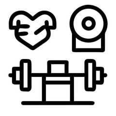 Set of Dumbbell Vector Icons for Fitness, Gym, Strength Training, Workout, Sports Equipment Designs. Dumbbell and Barbell Silhouette Icons -Weightlifting Vector Set made by adobe illustrator