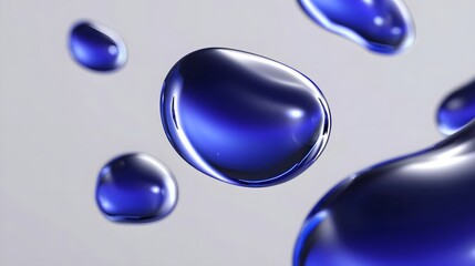 Elegant water drops on a smooth surface