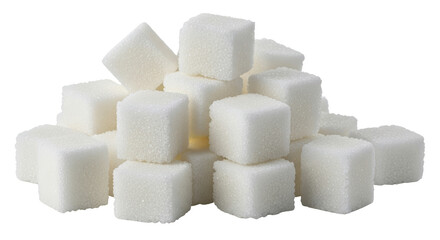 Isolated Pile of White Sugar Cubes