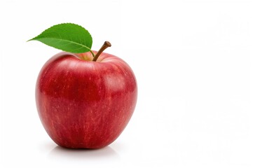 Bright red apple isolated on a white background with clipping path