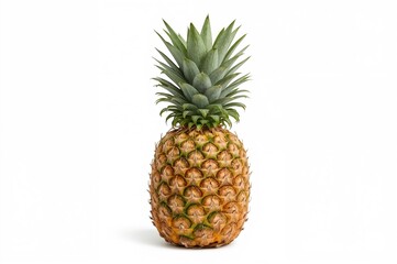 Fototapeta premium Tropical pineapple fruit on a plain white backdrop