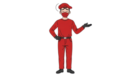 Isolated Delivery Guy in Red
