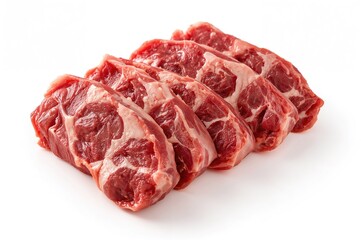 Raw Lamb Cuts Displayed on a Clean White Surface
