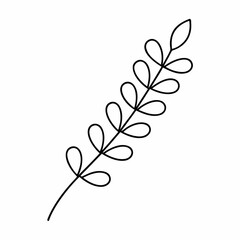 Lavender Branch Outline Vector