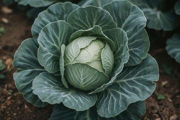 Obraz premium Vibrant leafy greens growing in the field, pure and organic produce, nutritious eating idea
