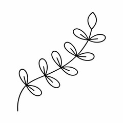 Lavender Branch Outline Vector