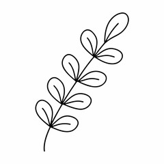 Lavender Branch Outline Vector