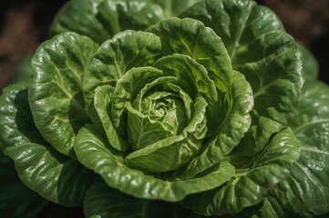 Obraz premium Close-up of freshly harvested Butterhead lettuce from the garden