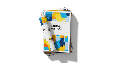 Vibrant summer festival promotional materials showcase joyful event, inviting attendees to experience the seasonal celebration with eye-catching visuals