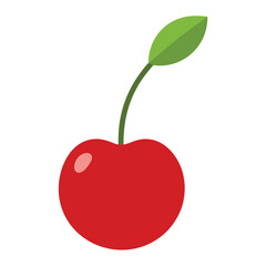 A healthy, red fruit vector illustration of apples and cherries with green leaves is a fresh and delicious design