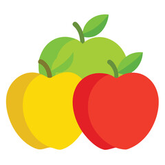 Red apple and orange vector illustration with fresh fruit design