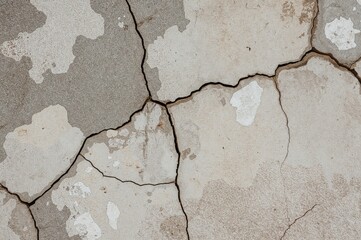 Obraz premium Close-up of a weathered, cracked wall section from a building. Artistic backdrop