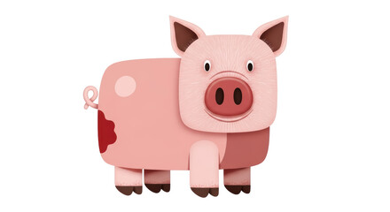 Isolated Cartoon Pig with Spots