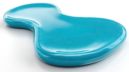 Teal, abstract, sculpted object.