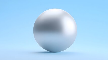 Obraz premium Shiny chrome sphere against a blue sky