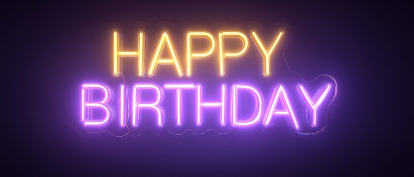 Brighten someone's special day with this vibrant happy birthday neon sign perfect for celebrations and festive occasions