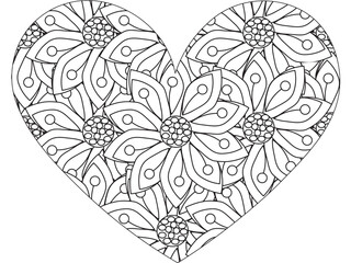 Romantic Zentangle coloring pages