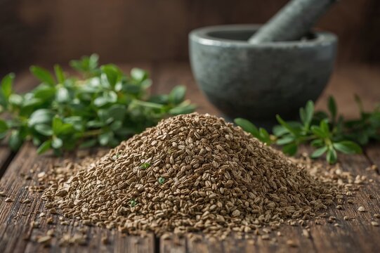 Close-up View of Fresh Oregano Leaves