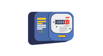 Fototapeta premium Retro electric meter with 3d design for utility measurement concepts