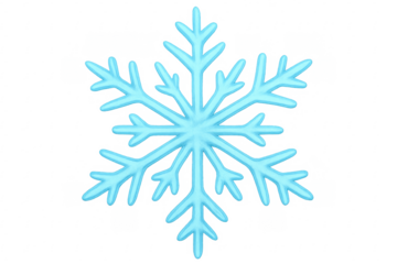 Light blue snowflake on transparent background representing winter season