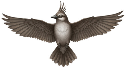 Isolated Bird with Wings Spread