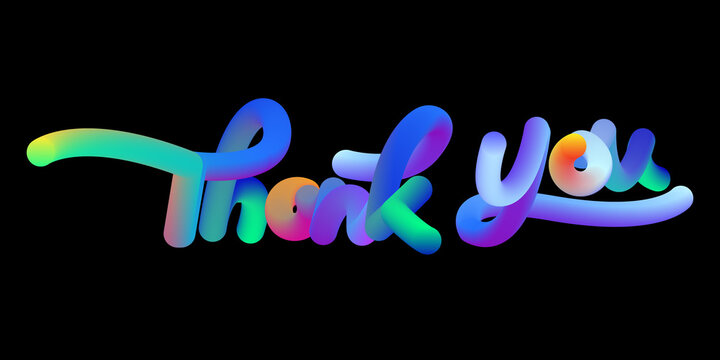 3D Thank You Typography &ndash; Vibrant Gradient Text Design