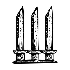 A glyph style illustration representing teen talwar