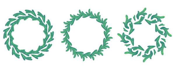 Vector illustration with fir branches located on a white background. Festive Christmas decor. Frame for design and decoration of packaging, wedding invitations and Christmas cards.