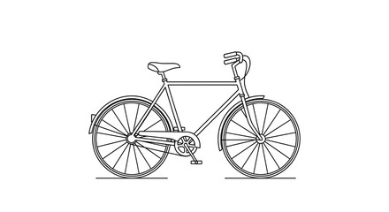 Outline drawing of a bicycle