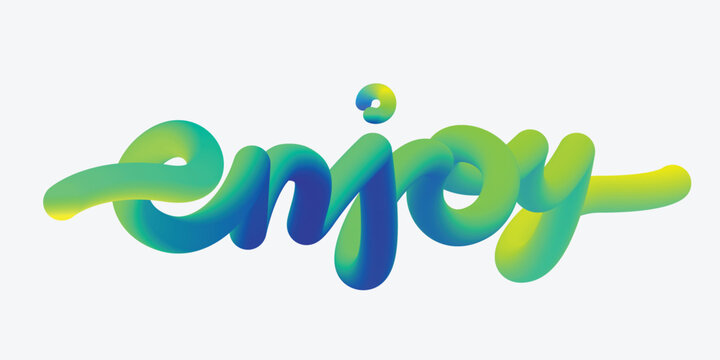 Glowing 3D Enjoy Text &ndash; Colorful Typography Effect