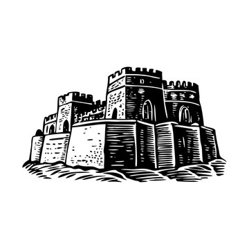 A glyph style illustration representing ranikot fort