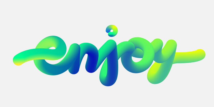 Glowing 3D Enjoy Text &ndash; Colorful Typography Effect
