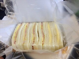 Ham cheese sandwiches as lunch box