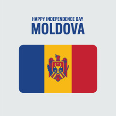 Happy Independence Day Moldova with Flag Design